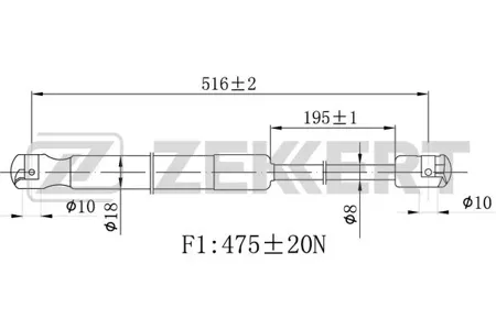 ZEKKERT GF2479 Амортизатор крышки багажника Hyundai i30 12-