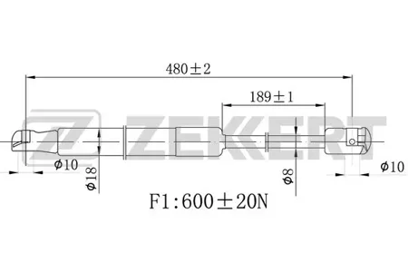 ZEKKERT GF2480 Амортизатор крышки багажника Kia Sorento II 09-
