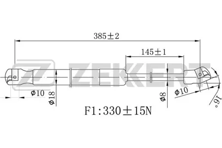 ZEKKERT GF2481 Пружина газовая капота Hyundai Sonata VI 09-