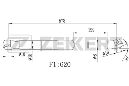 ZEKKERT GF2483 Амортизатор крышки багажника Hyundai ix35 13-, Tucson III 15-