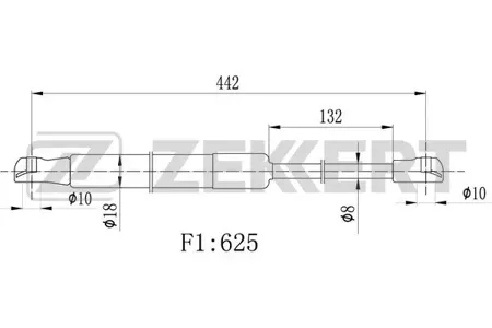 ZEKKERT GF2487 Амортизатор крышки багажника Chevrolet Orlando (J309) 11-