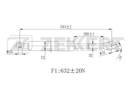 ZEKKERT GF2503 Амортизатор крышки багажника Lexus RX (L1) 08-