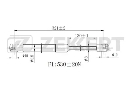ZEKKERT GF2504 Амортизатор крышки багажника Peugeot 408 10-