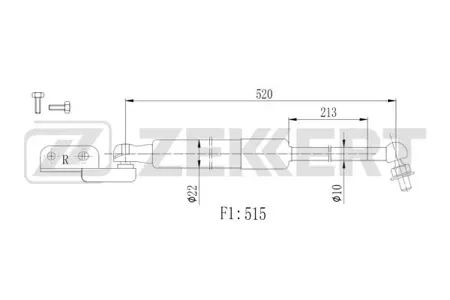 ZEKKERT GF2505 Амортизатор крышки багажника прав. Subaru Forester (SH) 08-