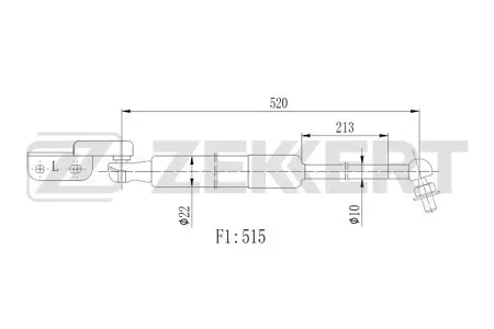 ZEKKERT GF2506 Амортизатор крышки багажника лев. Subaru Forester (SH) 08-