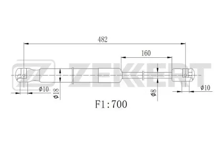 ZEKKERT GF2509 Амортизатор крышки багажника Opel Meriva B 10-