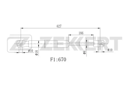 ZEKKERT GF2512 Амортизатор крышки багажника VW Tiguan II 16-