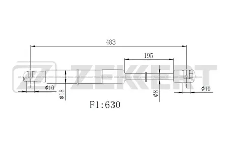 ZEKKERT GF2517 Амортизатор крышки багажника Hyundai ix35 09-
