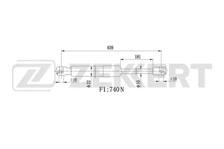 ZEKKERT GF2546 Амортизатор крышки багажника Kia Grand Carnival III 06-