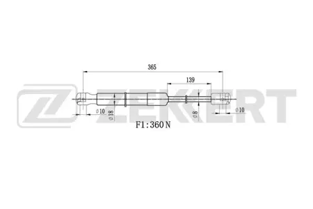 ZEKKERT GF2547 Пружина газовая капота Hyundai i40 12-, i40 CW 11-