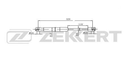 ZEKKERT GF2578 Пружина газовая капота Audi A6 III, IV 12-, A7 10-