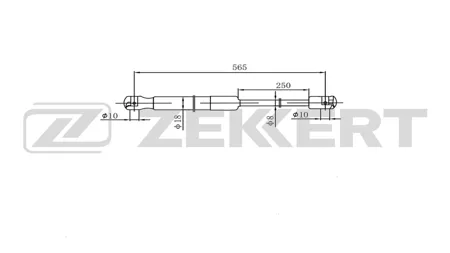 ZEKKERT GF2586 Пружина газовая багажника Kia Rio 00-