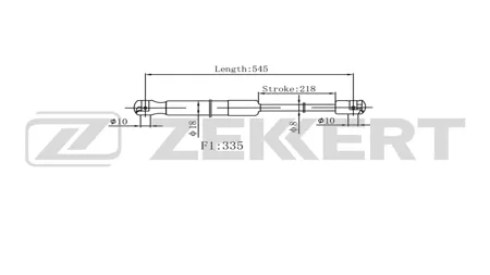 ZEKKERT GF2593 Амортизатор крышки багажника Ford Fiesta V, VI 08-