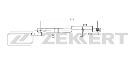 ZEKKERT GF2599 Амортизатор крышки багажника Renault Scenic II 03-