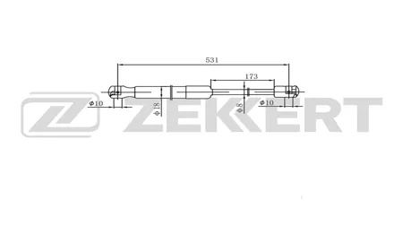 ZEKKERT GF2601 Амортизатор крышки багажника Toyota Corolla (R10, E120, E130) 04-