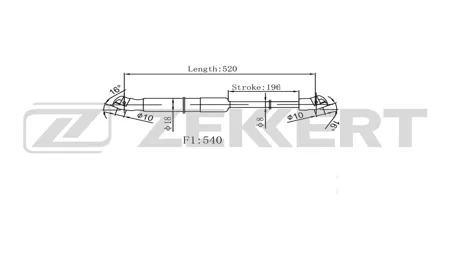 ZEKKERT GF2604 Амортизатор крышки багажника Mercedes B-Class (W246, W242) 11-