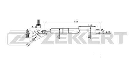 ZEKKERT GF2608 Амортизатор крышки багажника прав. Mazda 5 II 05-