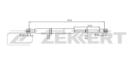ZEKKERT GF2612 Амортизатор крышки багажника Jeep Commander 05-