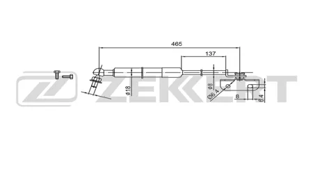 ZEKKERT GF2614 Пружина газовая капота Subaru Forester (SHS12) 07-, Impreza (GE, GVG12G22) 07-