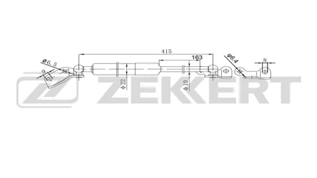 ZEKKERT GF2621 Амортизатор крышки багажника прав. Honda Jazz 02-