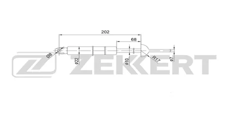 ZEKKERT GF2622 Пружина газовая капота Mercedes C-Class (W202, S202) 93-