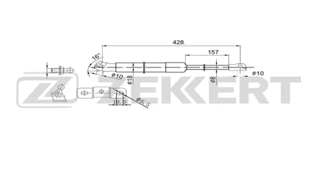 ZEKKERT GF2623 Амортизатор крышки багажника Honda Fit II 07-, Jazz II 08-