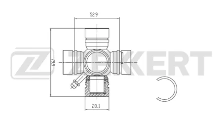 ZEKKERT KG1011 Крестовина карданного вала 28,02x79,90 Infiniti QX4 97-, Nissan Navara (D22) 01-, NP300 (D22) 08-, NT400 (F24M) 16-