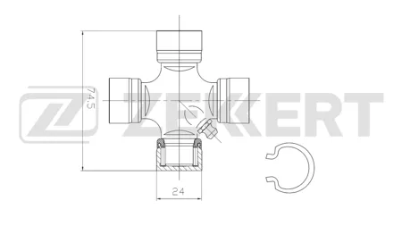 ZEKKERT KG1029 Крестовина карданного вала 24,00x74,50 Chevrolet Captiva (C100, C140) 06-, Opel Antara 06-