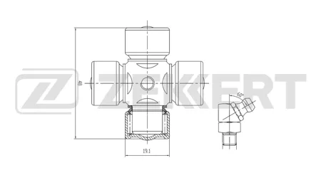 ZEKKERT KG1041 Крестовина вала рулевого механизма 19,05x48,00 Toyota Land Cruiser 80 90-, Volvo Truck FM I,II 98-, Truck FMX 10-, Truck FH I-III 93-