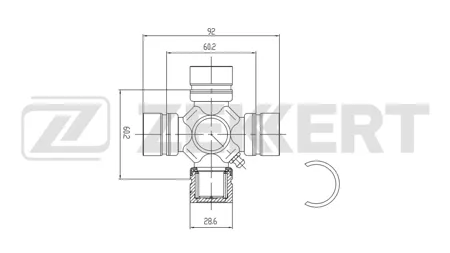 ZEKKERT KG1108 Крестовина карданного вала 28,60x92,00