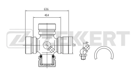 ZEKKERT KG1136 Крестовина карданного вала 25x63,6 Suzuki LJ 80 (OL) 80-