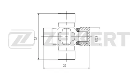 ZEKKERT KG1144 Крестовина карданного вала 20,92x52,50 Toyota RAV 4 (A30, A40) 05-, Lexus NX (Z1) 14-