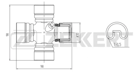 ZEKKERT KG1148 Крестовина карданного вала 35,00x98,00 Gaz Gazon (3307) 64-