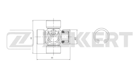 ZEKKERT KG1151 Крестовина вала рулевого механизма 19,00x44,60 Gaz Gazelle (2705) 94-, Sobol (2217) 93-, Valdai (3310) 03-, Sadko (3308, 3309) 97-