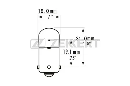 ZEKKERT LP1034 Лампа R10W (G18) 12V 10W BA15s (миним. кол-во заказа 10 шт)