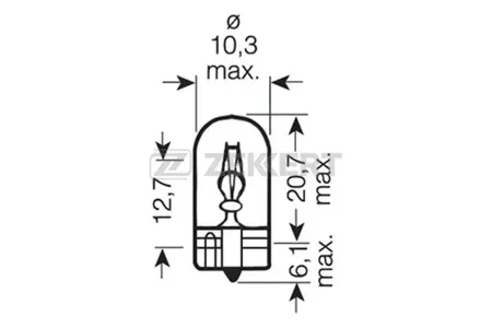 ZEKKERT LP1149 Лампа WY5W (T10) 12V 5W W2.1X9.5d (миним. кол-во заказа 10 шт)