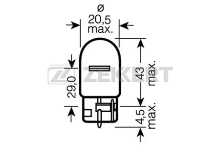 ZEKKERT LP1150 Лампа WY21W (T20) 12V 21W W3X16d (миним. кол-во заказа 10 шт)