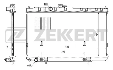 ZEKKERT MK1005 Радиатор двигателя Nissan Almera (B10) 06-