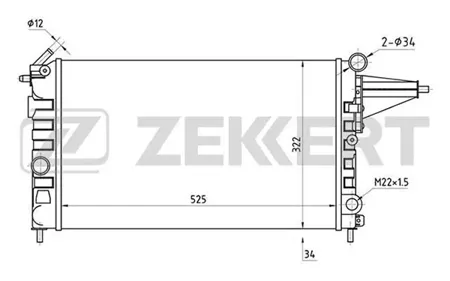 ZEKKERT MK1014 Радиатор охлаждения двигателя Opel Vectra A 88-