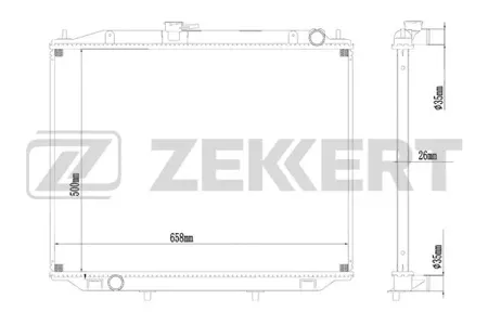ZEKKERT MK1016 Радиатор двигателя Ford Maverick 96-, Nissan Terrano (R20) 96-