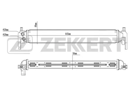 ZEKKERT MK1017 Радиатор охлаждения двигателя Audi A1 10-, VW Polo V 11-, Seat Ibiza IV 10-, Toledo IV 12-, Skoda Fabia (5J, NJ) 10-, Rapid (NH) 12-