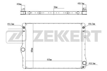ZEKKERT MK1024 Радиатор двигателя BMW 5 (F10, F11) 09-, 7 (F01-F04) 10-