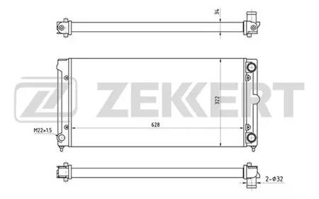 ZEKKERT MK1034 Радиатор двигателя VW Passat III, IV 88- (630 мм)