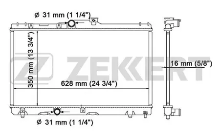ZEKKERT MK1044 Радиатор двигателя Toyota Corolla (E100) 92-, Corolla (E110) 97-