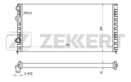 ZEKKERT MK1052 Радиатор двигателя VW Passat III, IV 93-