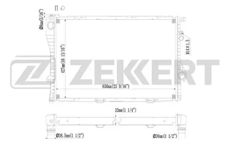ZEKKERT MK1071 Радиатор двигателя BMW 5 (E39) 96-, 7 (E38) 98-