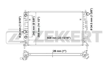 ZEKKERT MK1075 Радиатор двигателя Opel Vectra B 95-