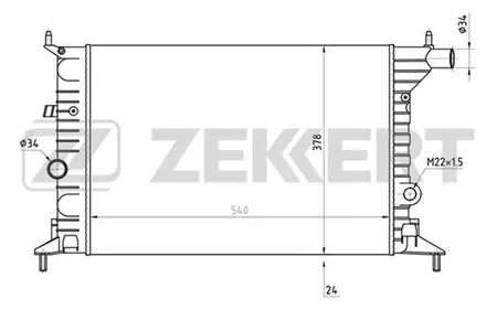 ZEKKERT MK1076 Радиатор двигателя Opel Vectra B 95-