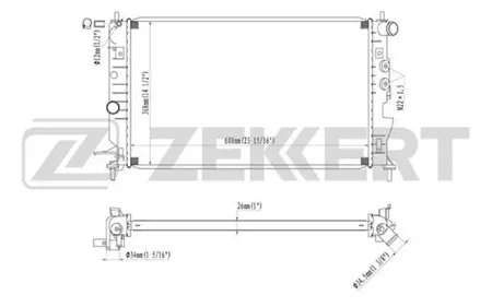 ZEKKERT MK1077 Радиатор двигателя Opel Vectra B 95-