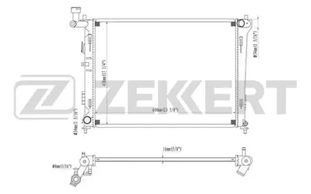 ZEKKERT MK1079 Радиатор охлаждения двигателя Hyundai i30 I, II 07-, Kia Ceed 06-, Pro Ceed 08-